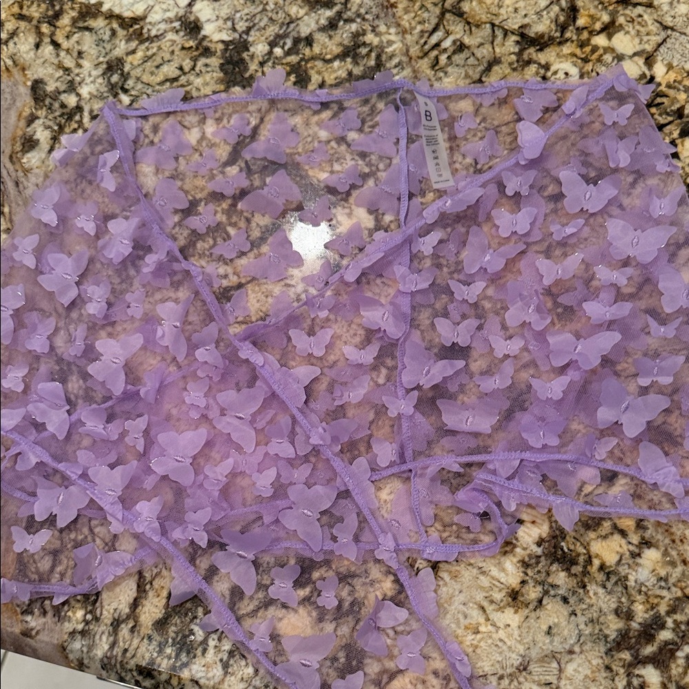 Purple Butterfly Women Swim Sarong
